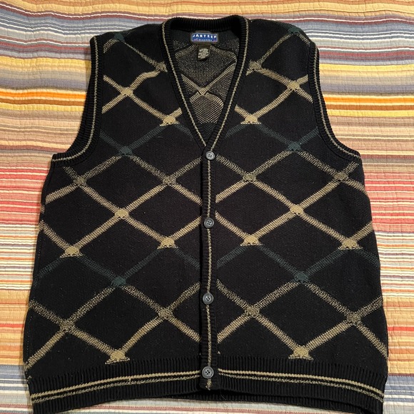 Jantzen Other - Jantzen Classics Mens Argyle V Neck Button Front Sweater Vest XL Acrylic